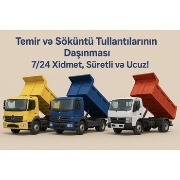 Yük daşımaları: Təmir və söküntü tullantılarının daşınması xidməti 7/24 əlçatanlıqla
