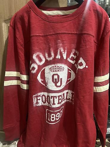 Толстовки: Свитшот OU Sooners Football - Цвет: насыщенный красный с кремовыми — 1