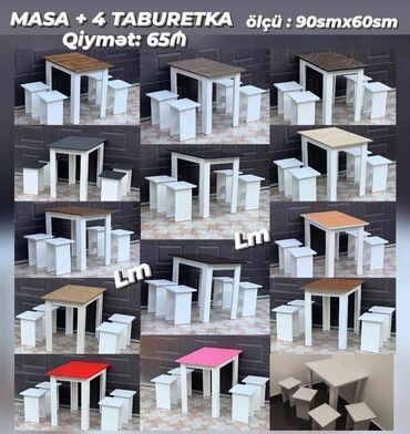 Bitkilər: Kvadrat masa, Mətbəx üçün, 4 nəfər