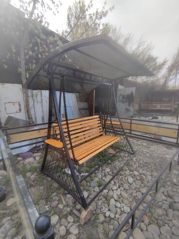 Садовые качели: Садовые качели Металл, Со спинкой, С крышей — 21