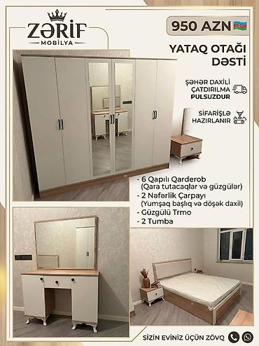 Zərif Mobilya – Yataq Otağı Dəsti Qiymət: 950 AZN Tərkibi: - 6 lalafo.az -da Zərif Mobilya – Yataq Otağı Dəsti Qiymət: 950 AZN Tərkibi: - 6