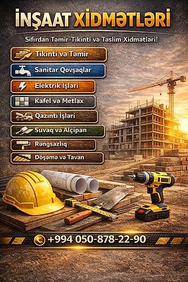 ucuz ev temiri: İnşaat xidmətləri – Sıfırdan təmir-tikinti və təhvil işləri Geniş — 1