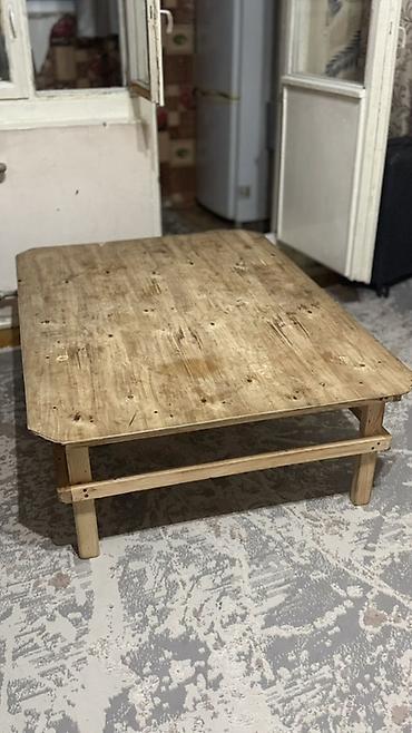 study table: Деревянный низкий стол-платформа/подставка ручной работы. - Материал — 1