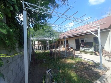 Сварка: Навес из поликарбоната с металлическим каркасом. Подходит для создания — 25