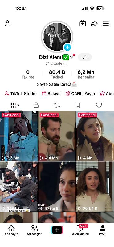 Hazır biznes: Satılır: TikTok səhifəsi “Dizi Alemi” - Niş: Türk seriallarından — 1