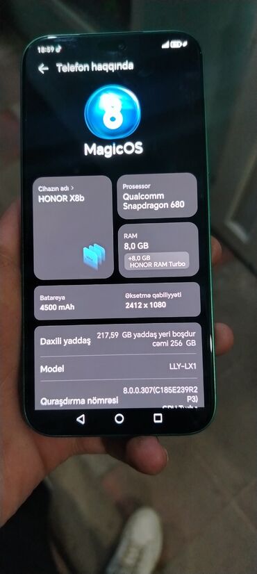 Honor: Honor X8b, 256 GB, rəng - Sarı, İki sim kartlı — 8