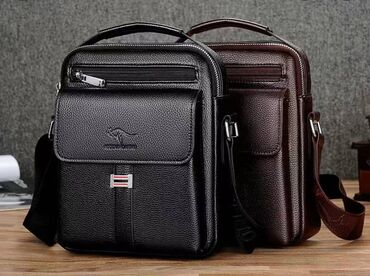 сумки для мужчин: Кенгуру люксовый бренд винтажные мужские сумки кожаные наплечные сумки