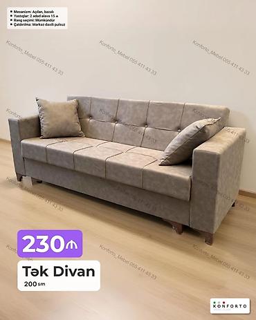 Ev və bağ: Tək divan – 200 sm - Mexanizm: Açılan, bazalı (yataq funksiyalı və — 1