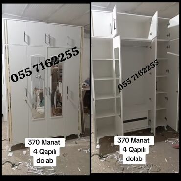 Dolablar: Açılan, 4 qapılı Düz dolab, Qarderob, paltar dolabı, Türkiyə — 4