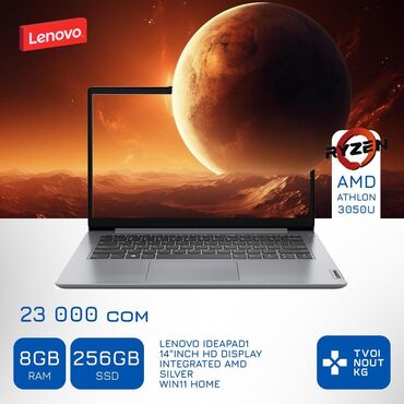 Ноутбуки и нетбуки: Ноутбук, Lenovo, 8 ГБ ОЗУ, AMD Phenom, 14 ", Новый, Для несложных задач, память SSD