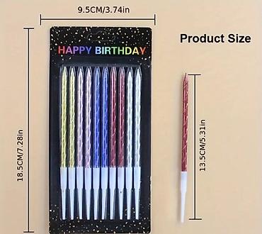 разные свечи: Праздничные свечи для торта “HAPPY BIRTHDAY” - Наборы из тонких витых — 6
