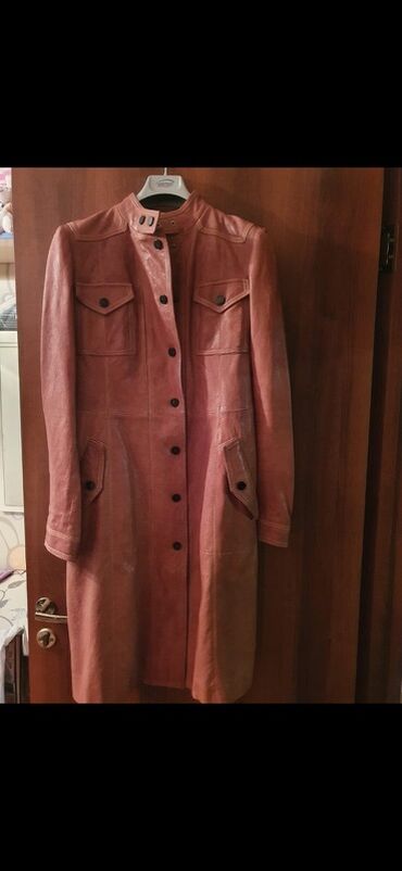 женские кожаные длинные перчатки: Пальто, Burberry, M, L