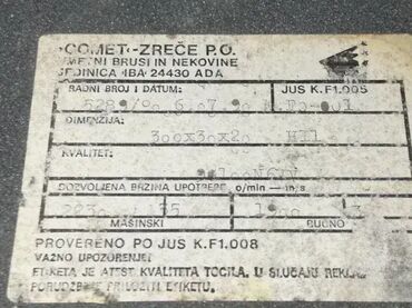 zidarski alat: Tocilo – fina granulacija, brusni kamen Comet Tocilo sa finom