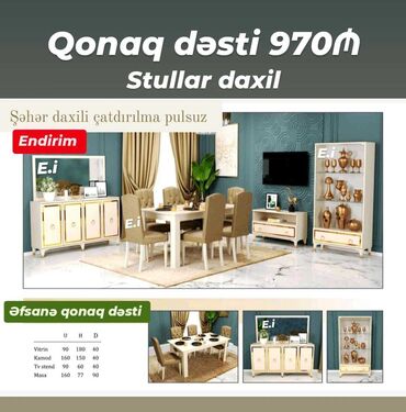 Qonaq otağı dəstləri: Yeni, Masa və oturacaqlar, Kredit yoxdur, Azərbaycan