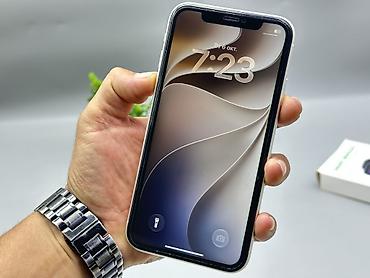 IPhone 11, Б/у, 64 ГБ, Белый, Защитное стекло, 72 %