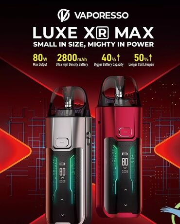 Qəlyan, vayp və aksesuarları: Təzə + 100ml.yağ hədiyyə 👉Bağli Qutuda 👉 Vaporesso Luxe XR max, 80w