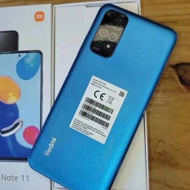 Мобильные телефоны и аксессуары: Xiaomi, Redmi Note 11, Скидка 10%, Б/у, 128 ГБ, цвет - Голубой, 2 SIM