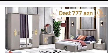 makyaj mebeli: Yataq otağı dəsti - Rəng: boz, qızılı naxış detallar ilə - — 1