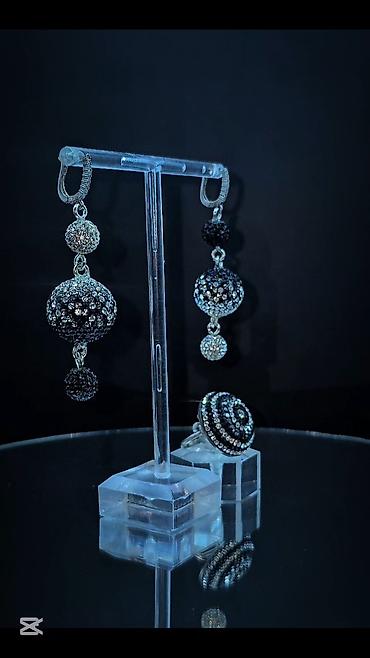 Zərgərlik əşyaları: Dəstə daxildir: Üzük, Sırğa, Swarovski, Gümüş, 925 Əyar — 2