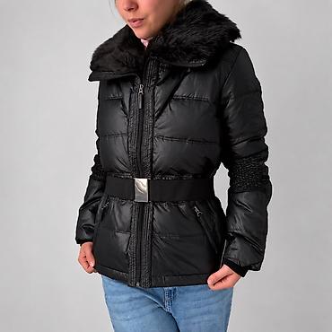 утеплённые брюки: Zara | Женская утеплённая куртка, черная - Материал верха: гладкая — 1