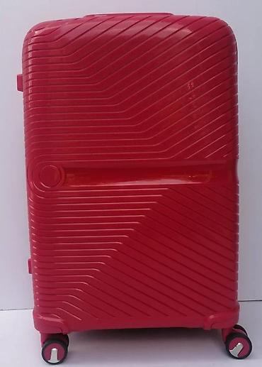 Putni koferi i torbe: Crveni tvrdi kofer na točkiće - Materijal: tvrda plastika (ABS/PC — 1