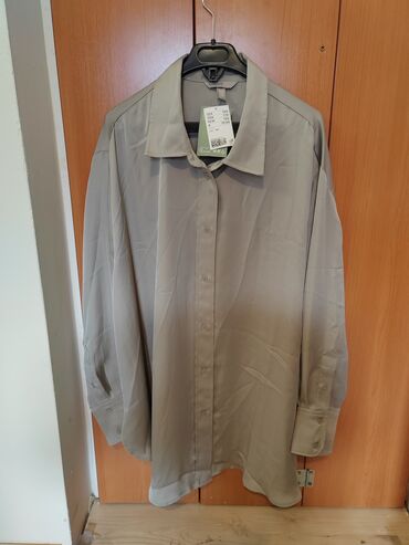 Košulje, bluze i tunike: H&M, 2XL (EU 44), Poliester, bоја - Siva