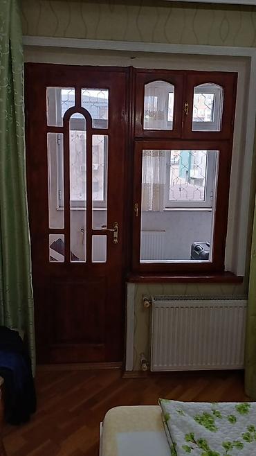 Ağac materialdan balkon qapısı və pəncərə dəsti - Material: bərk ağac