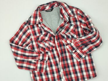 koszula z kapturem chłopięca: Shirt 3-4 years, condition - Good, pattern - Cell, color - Red