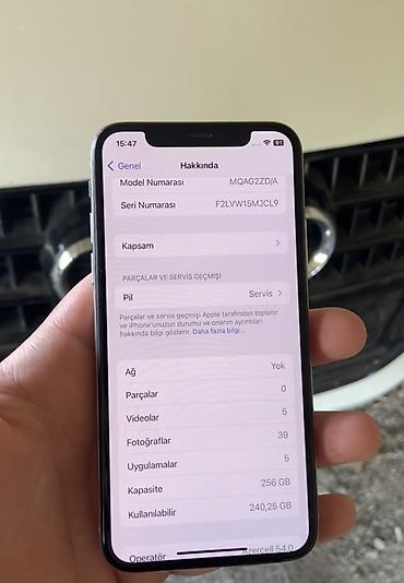 Apple iPhone: IPhone X, 256 GB, Ağ, Face ID — 8