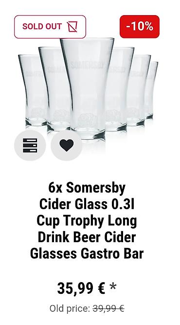 Čaše: Case nove Somersby Case sve na njima odsjaj od svetla. Komada 6 u — 3