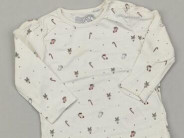 biała bluzka z kolnierzykiem dla dziewczynki: Bluzka, 12-18 m, stan - Zadowalający