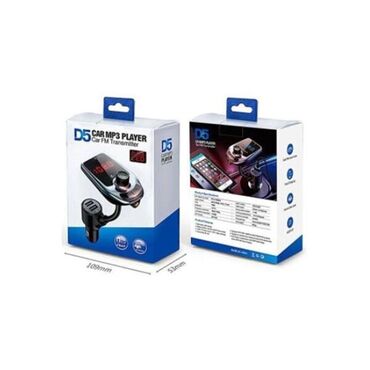 Auto oprema: FM transmiter D5 USB TF Bluetooth 5.0 12-24V handsfree crni Opis