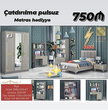 kravat 2 ci el: Gənc otağı dəsti – müasir dizayn, neytral boz tonlarda Dəst tərkibi — 1