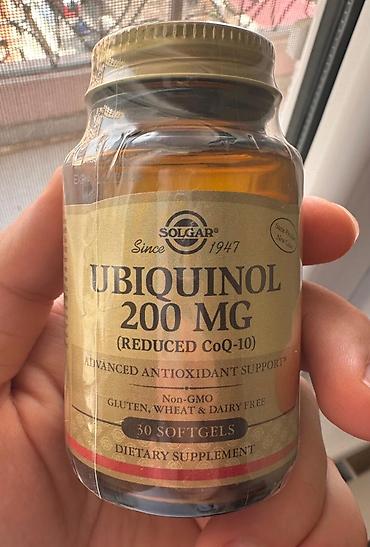 Qida məhsulları: Solgar Ubiquinol 200mg - CoQ10 terkibli qida elavesidir ve adeten kisi — 1