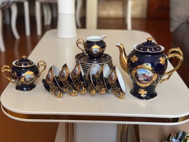 Süfrə qab-qacaqı: Çay dəsti, rəng - Göy, Farfor