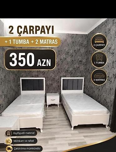 Yataq dəsti: 2 ədəd tək çarpayı + 1 ədəd tumba + 2 ədəd matras - Dəst lalafo.az -da Yataq dəsti: 2 ədəd tək çarpayı + 1 ədəd tumba + 2 ədəd matras - Dəst