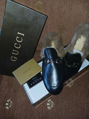 guccı: Məhsul: Gucci Princetown dəridən tüklü loafer (qadın/kmi) - Material — 4