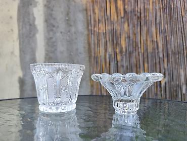 laboratorijsko staklo: Vintage kristalni duo: Vaza i svećnik u jednom ✨ ​Prelep, masivan — 1