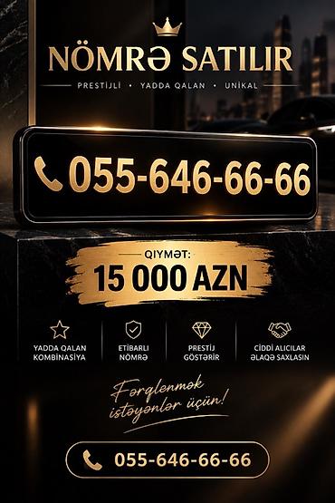 Prestijli, yadda qalan və unikal mobil nömrə satılır: 055-646-66-66