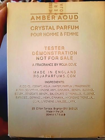 Şəxsi əşyalar: Məhsul: Roja Parfums Amber Aoud Crystal Parfum – Demonstration/Tester — 5