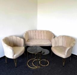 Ostali nameštaj: Shell set ( 2 fotelje + dvosed ) ✨ -Cena za set : 470e Pojedinačno — 1