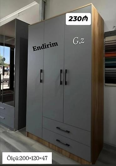 qapi evi: Üç qapılı paltar dolabı - Ölçü: 200×120×47 sm (şəkildə göstərilib) - — 1