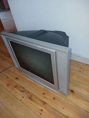 Kineskop (CRT) televizor LG - Geniş ekranlı, gümüşü korpus, ön paneldə