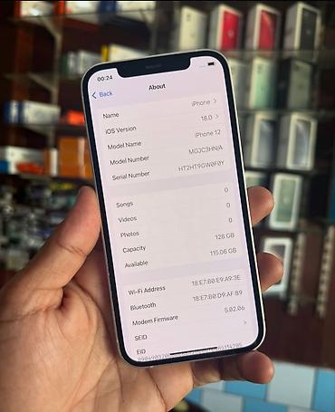 işlənmiş əşiyalar: IPhone 12, 128 GB, Ağ, Zəmanət, Simsiz şarj, Face ID — 5