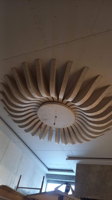 Tavan işləri: Evlerin ve obyektlerin yuksek keyfiyyetle təmiri alçıpan vurulmasi 1 — 14