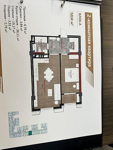 кв нарын: Строится, 2 комнаты, 58 м² — 7