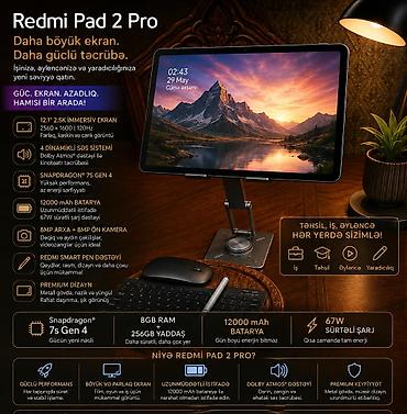 Xiaomi: Yeni Xiaomi Redmi Pad Pro, 12,4", 256 GB, Pulsuz çatdırılma — 3