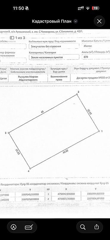 токбай участок: 9 соток, Для строительства, Договор купли-продажи — 3