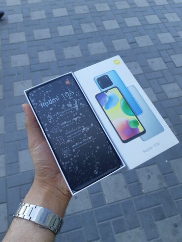 barter telefonlar: Xiaomi Redmi 10A, 64 ГБ, цвет - Черный, 
 Кнопочный, Отпечаток пальца