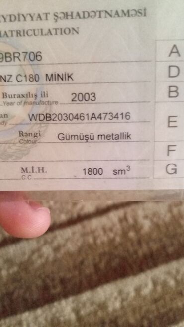 Mercedes-Benz: Mercedes-Benz C-Class sedan (W203), gümüş rəng. - Kuzov: 4 qapılı — 9